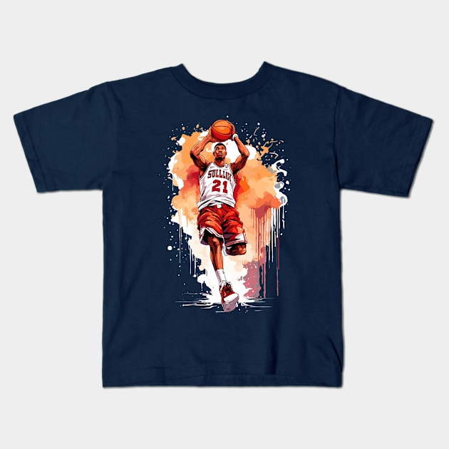 Basketball Lover Design Art Kids T-Shirt by MorenoStraus